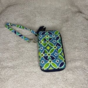 Vera Bradley Blue Daisy Daisy Print Wristlet Wallet Retired Pattern
